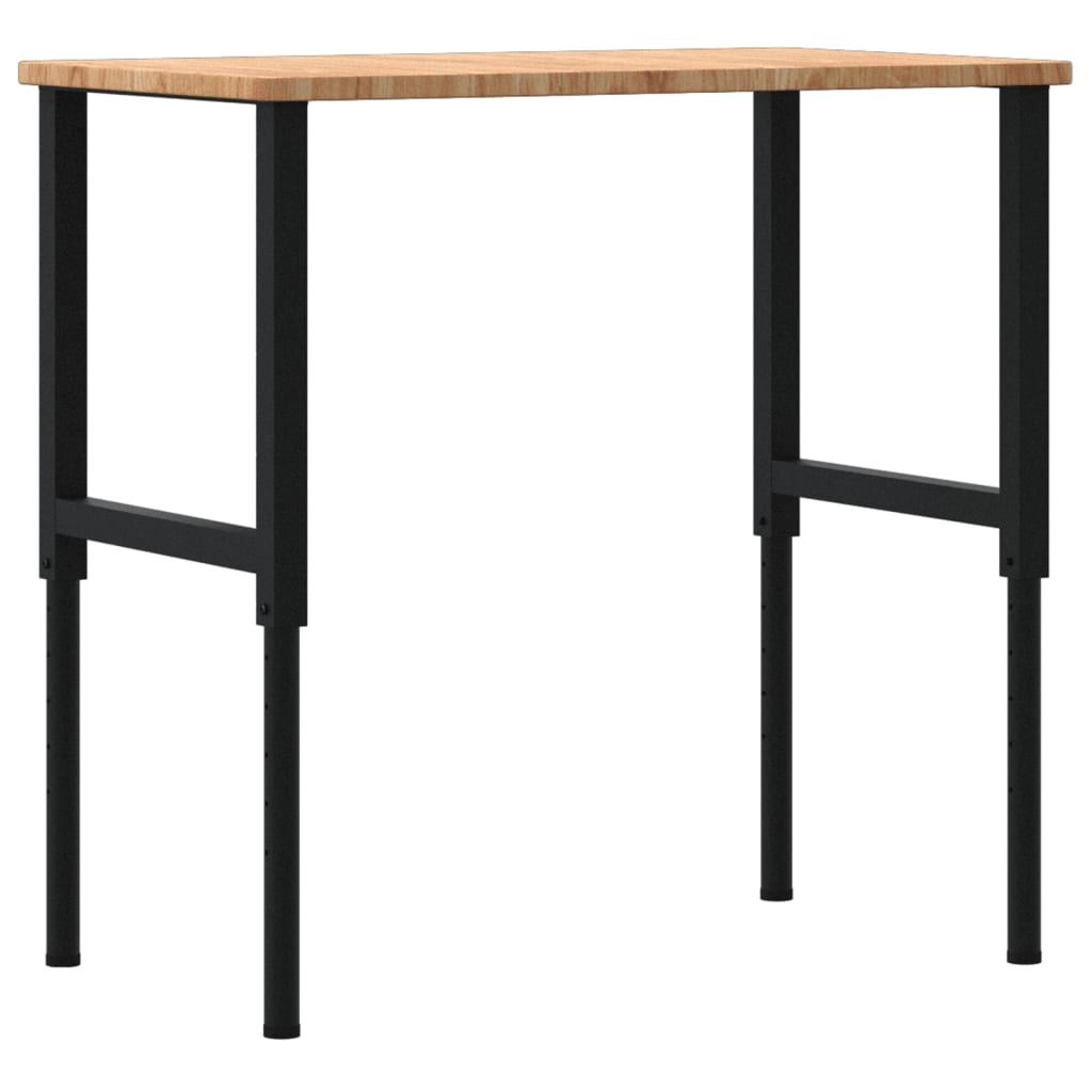 Banco de trabajo rectangular de madera maciza, 100 × 60 × (71,5-98) cm - 7