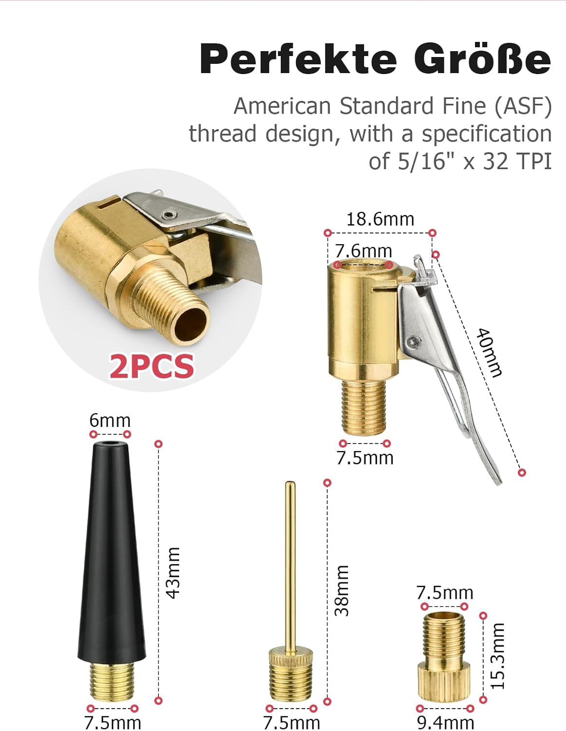 Kit adaptateur de valve multifonction – pour Bosch EasyPump, convient aux pneus de voiture, vélos et ballons - 6