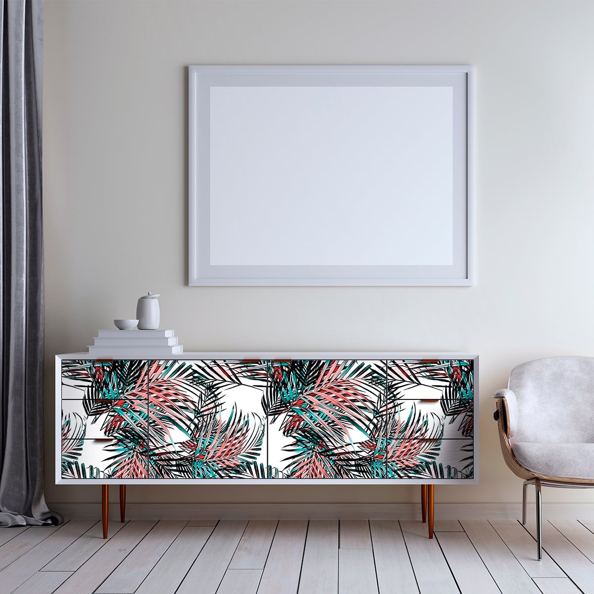 Vinilo muebles tropical jaruwan - adhesivo de pared - revestimiento sticker mural decorativo - 60x90cm