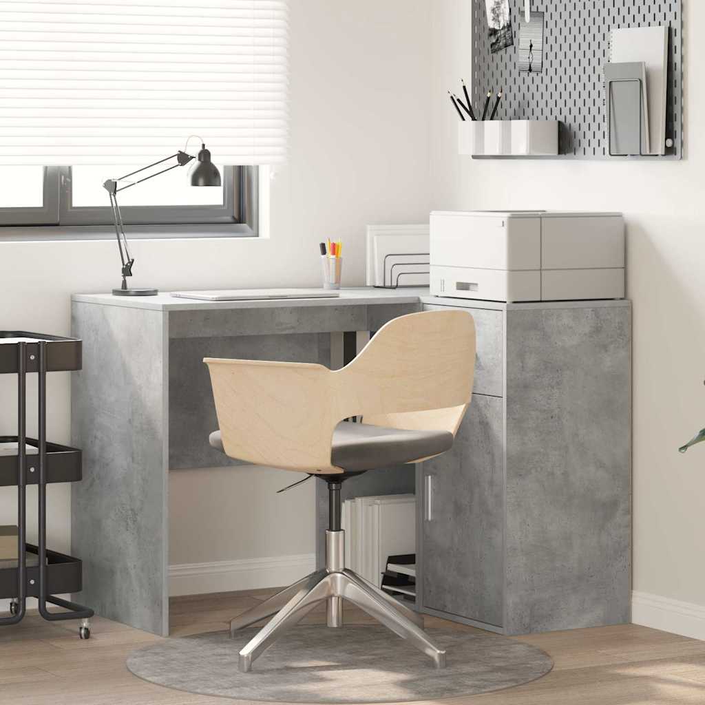 Maison Exclusive - Bureau d'angle avec tiroir Gris béton 102 x 88 x 75 ...