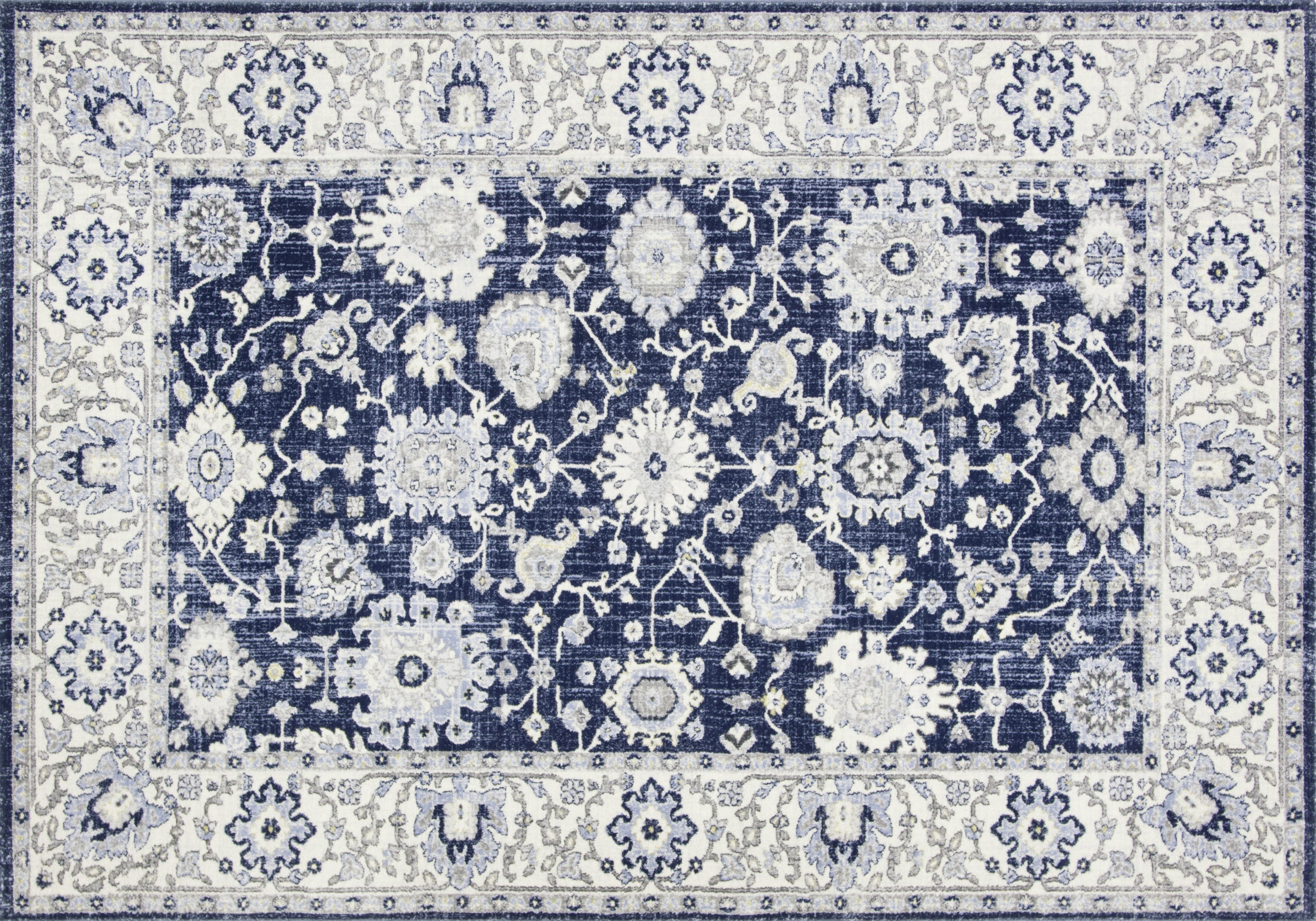 Alfombra de vinilo, teherán azul 70x100 cm - pvc antideslizante, lisa impresa, vinilica para cocina o salón, lavable