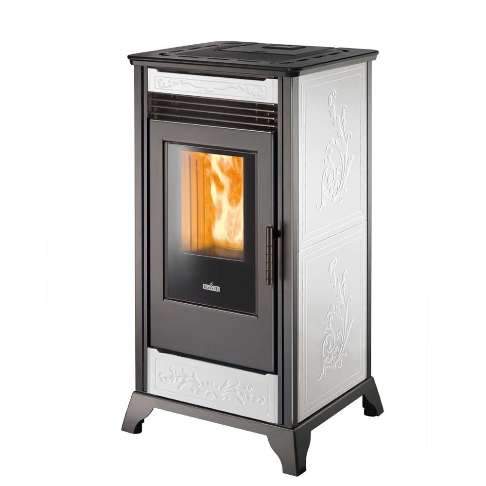 Piec na pellet Ravelli mod. RV 110 - Biały