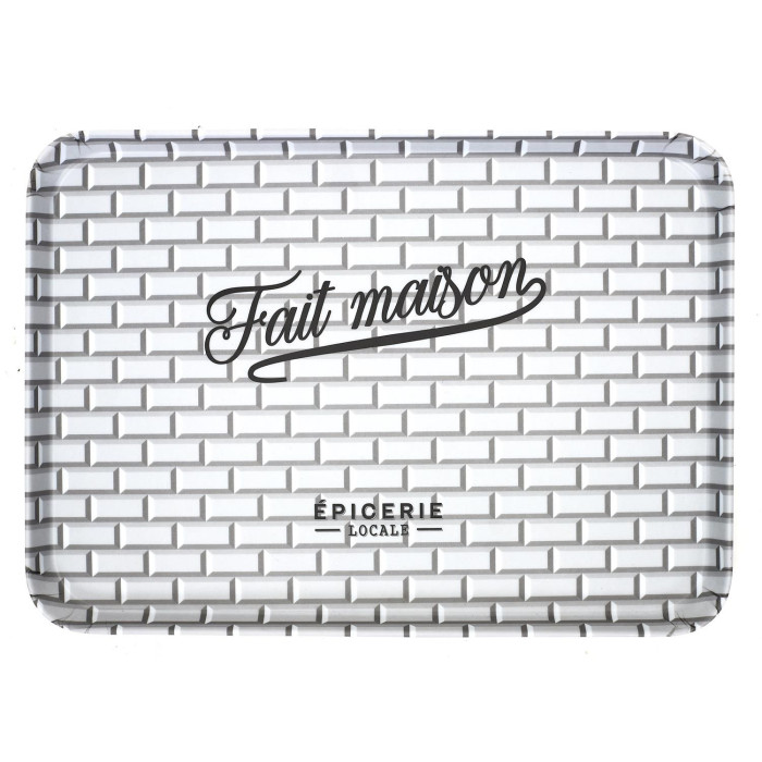 Plateau de Service "Brooklyn" 42cm Noir & Blanc Leroy Merlin