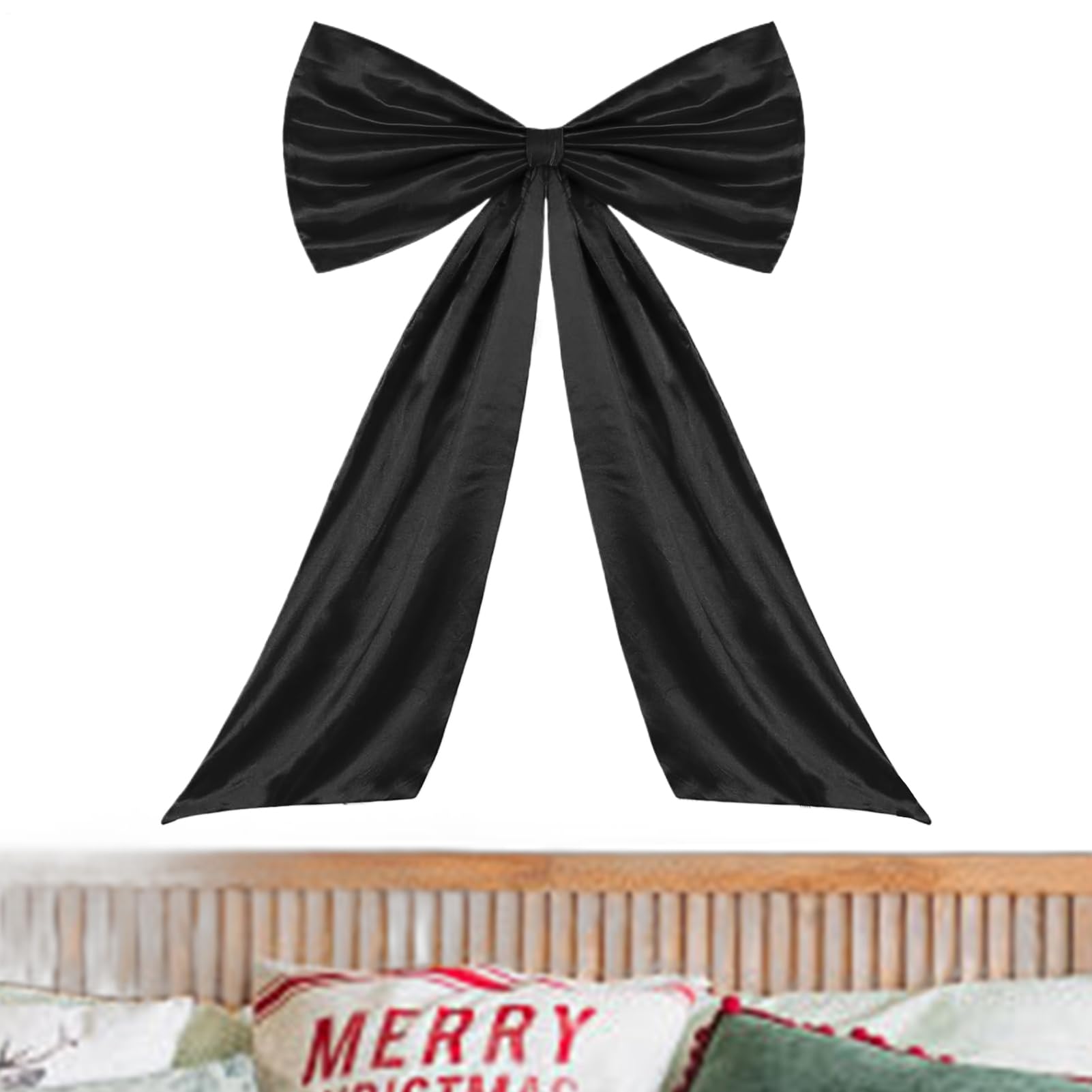 Nœud Géant En Velours Rouge Pour Sapin De Noël – Décoration Festive XXL