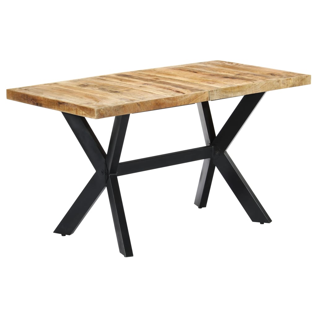 Table de salle à manger | Table à manger 140x70x75 cm Bois de manguier massif brut CFW85159 - 9