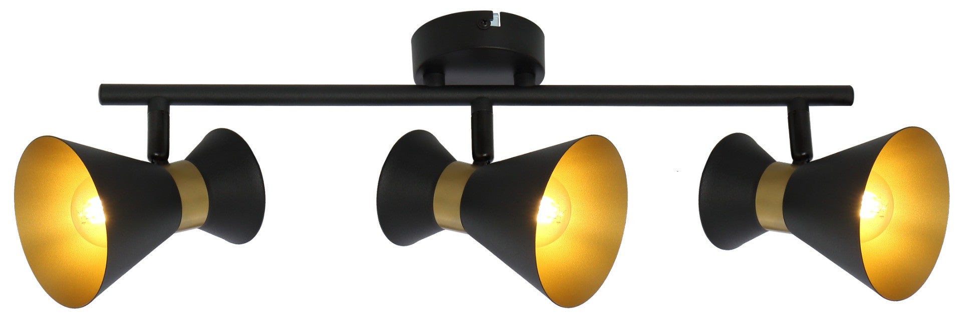 Lampa sufitowa wisząca Breda czarno-złota 3xE14x40W dekoracyjna wym: 16 x 50 x 10 cm metal Reality