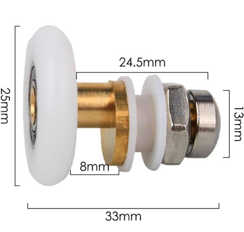 Roulette De Rechange Pour Porte Coulissante De Douche - QIQN - Blanc (1 Pièce)