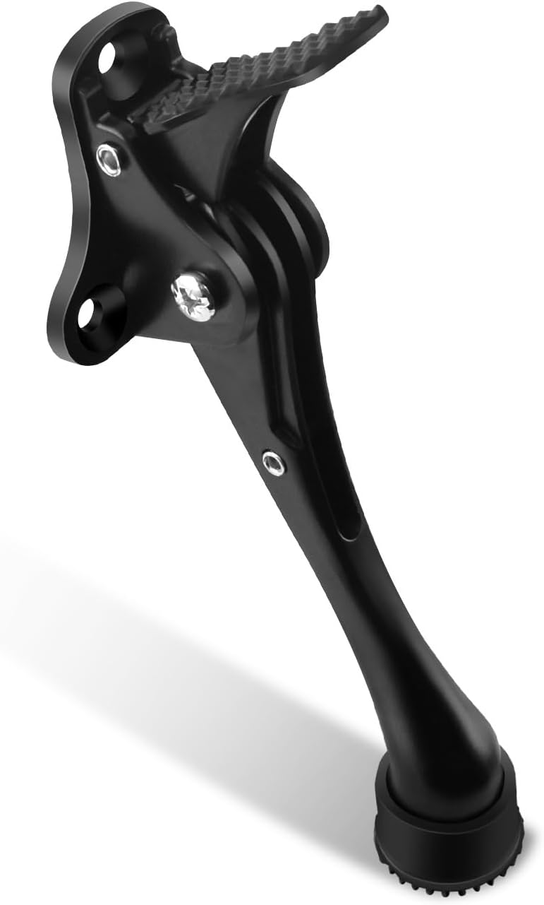 Odbojnik do drzwi 14 cm, pedałowy, ze śrubami, odpowiedni do drzwi wewnętrznych i zewnętrznych, czarny