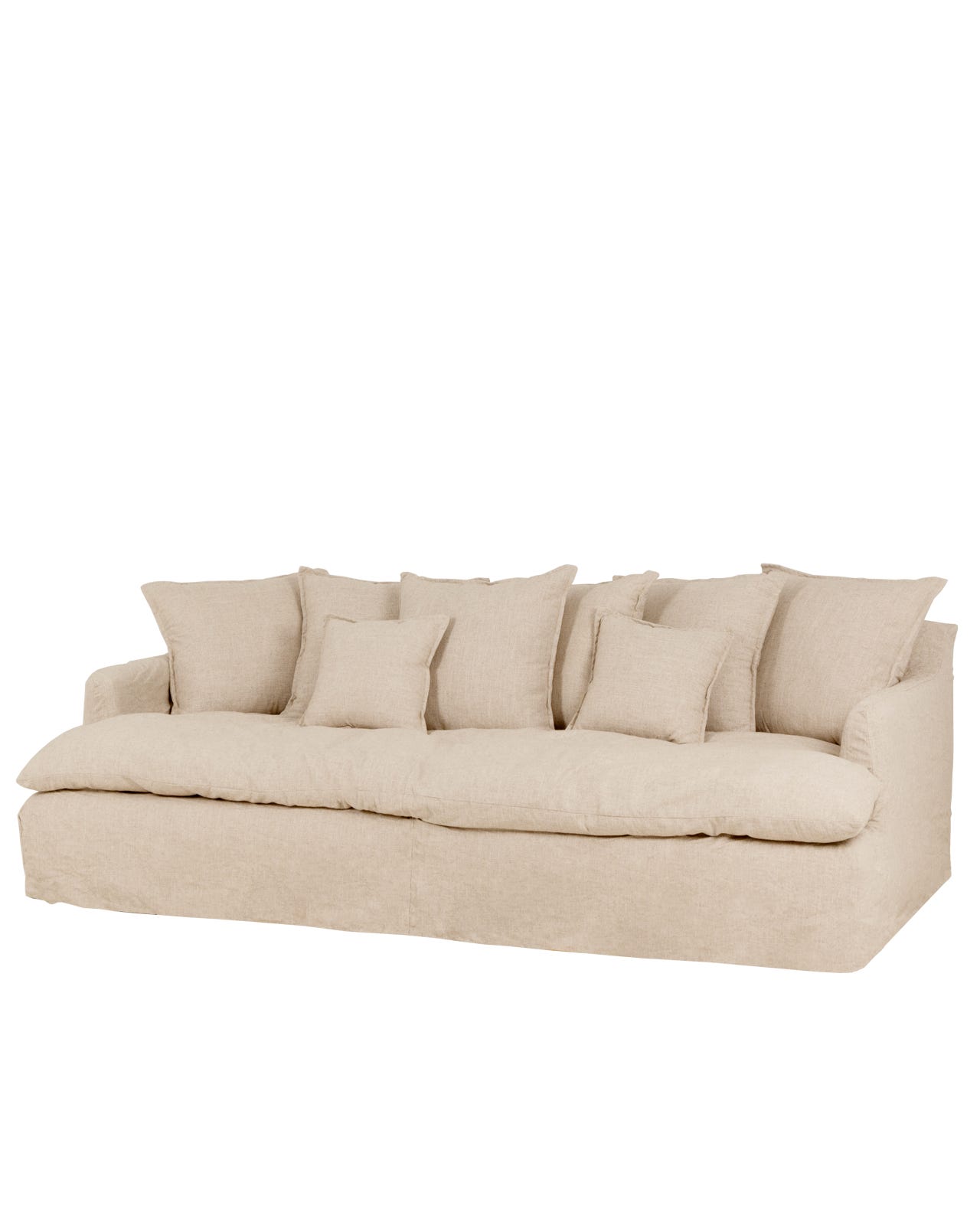 MIA Canapé 2/3 places à profondeur moyenne coton et lin