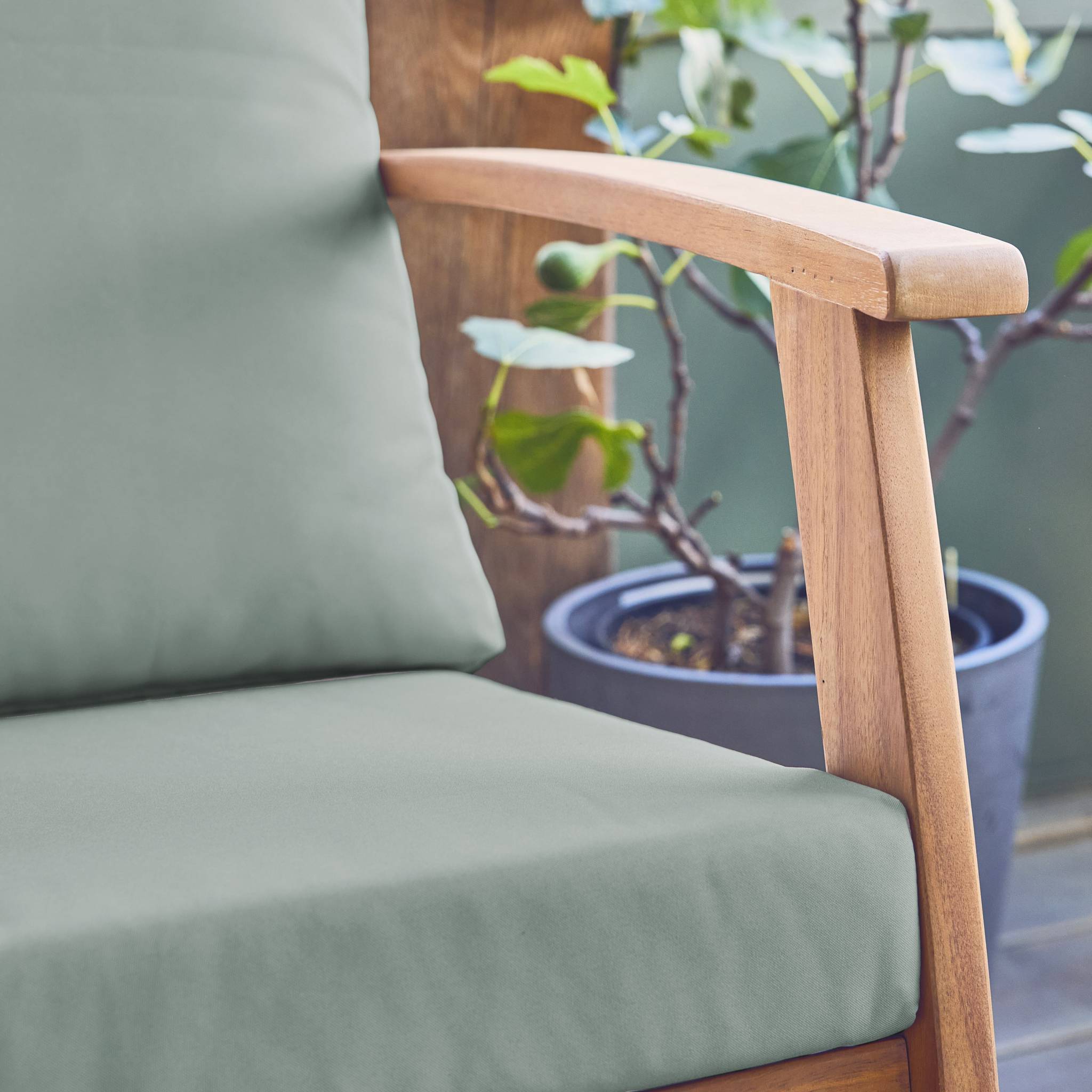 Salon de jardin en Bois Vert 5 personnes - 7