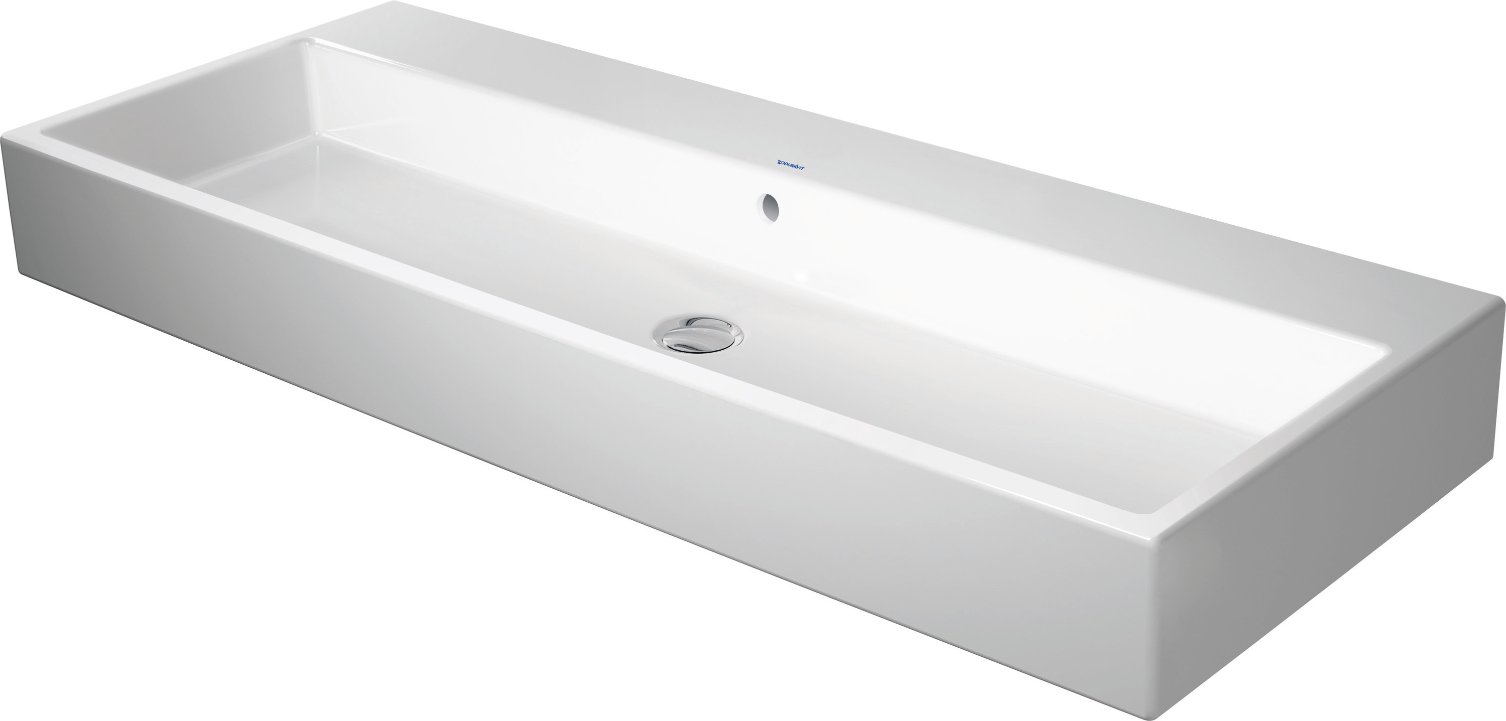 Lavabo vero air wash duravit 120x47cm, con rebosadero, con banco con agujero para grifo, sin agujero para grifo, pulido, 2350120028, color: blanco