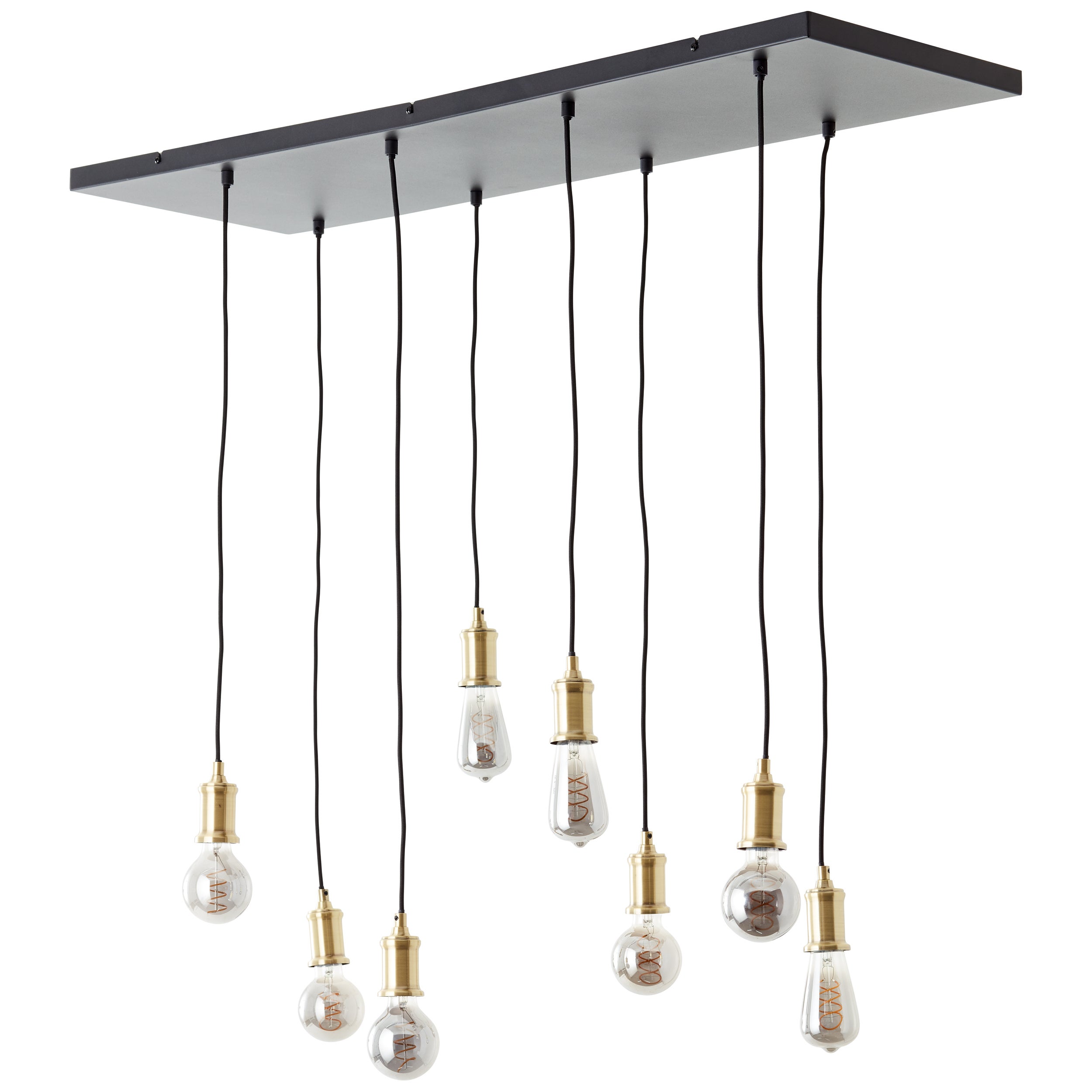 Brilliant Lamp Darcia 8-lampowa lampa wisząca czarny metal/szkło 8x A60, E27, 60 W - 4