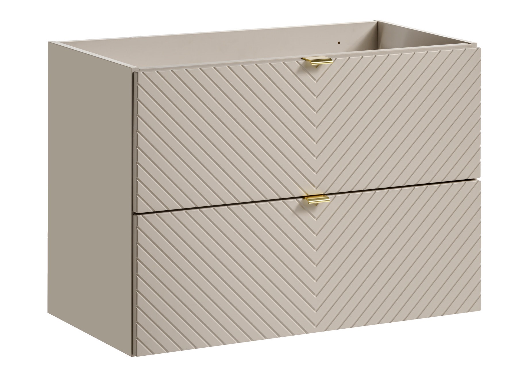 Szafka łazienkowa VIVA 80 cm kaszmirowa frezowany front 2 szuflady