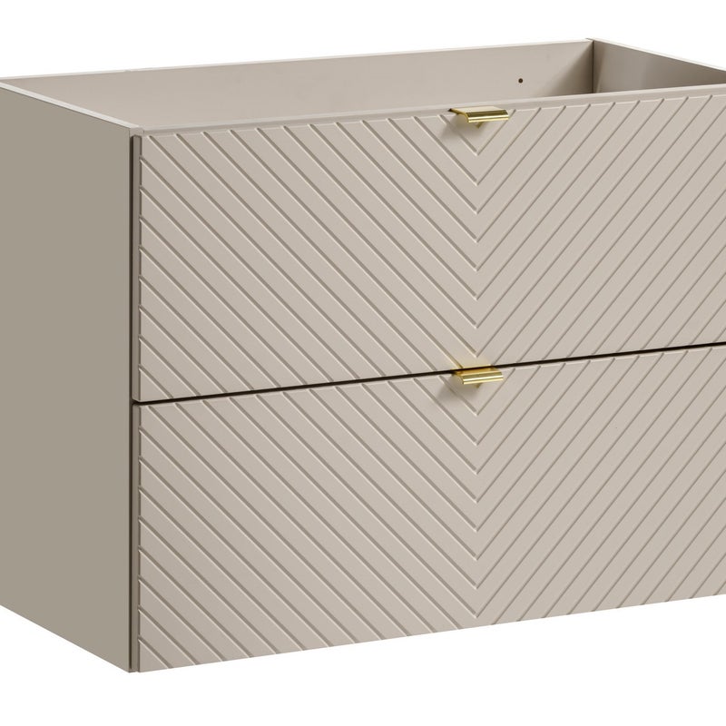 Szafka łazienkowa VIVA 80 cm kaszmirowa frezowany front 2 szuflady