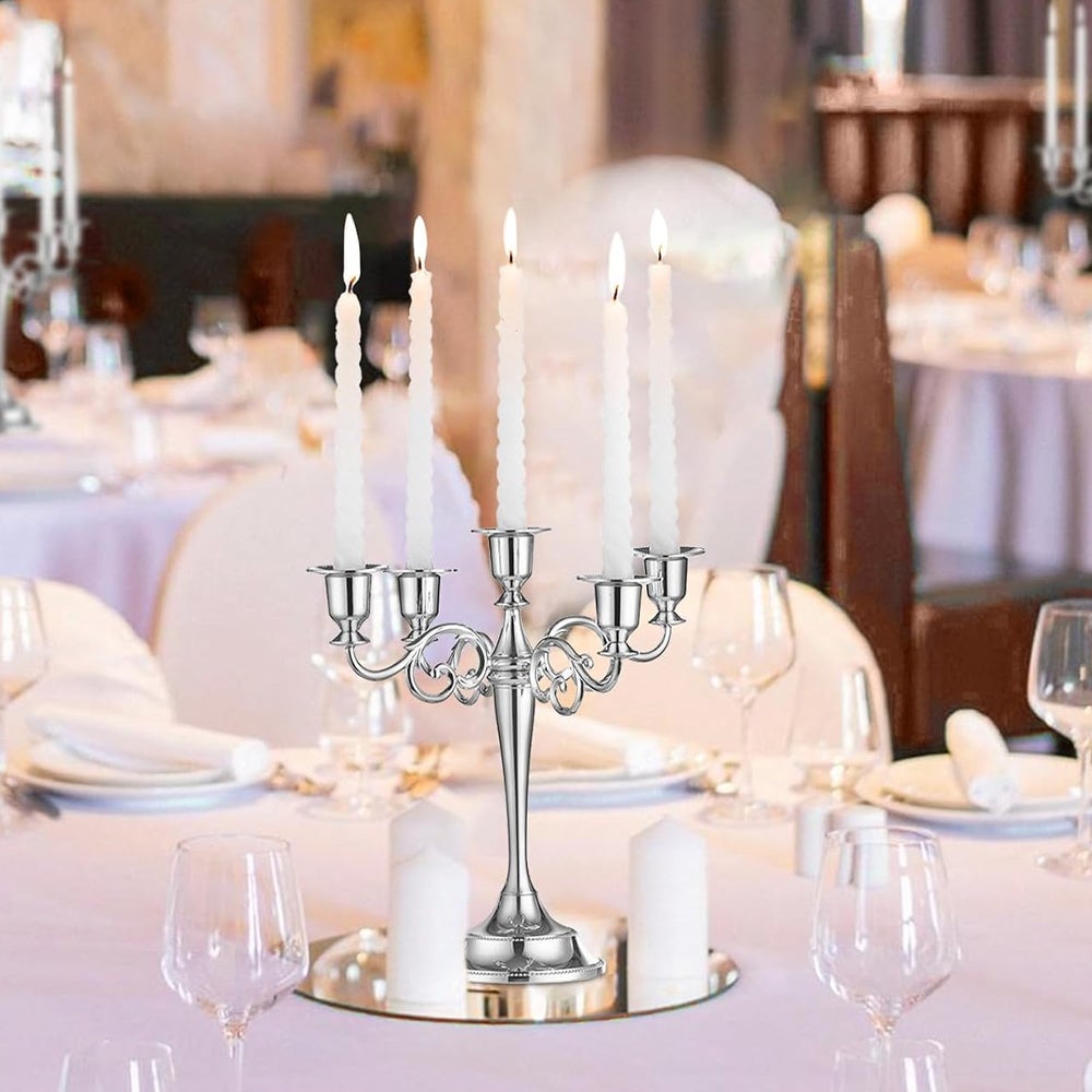Petit bougeoir de table style louis xvi en metal argente anglais