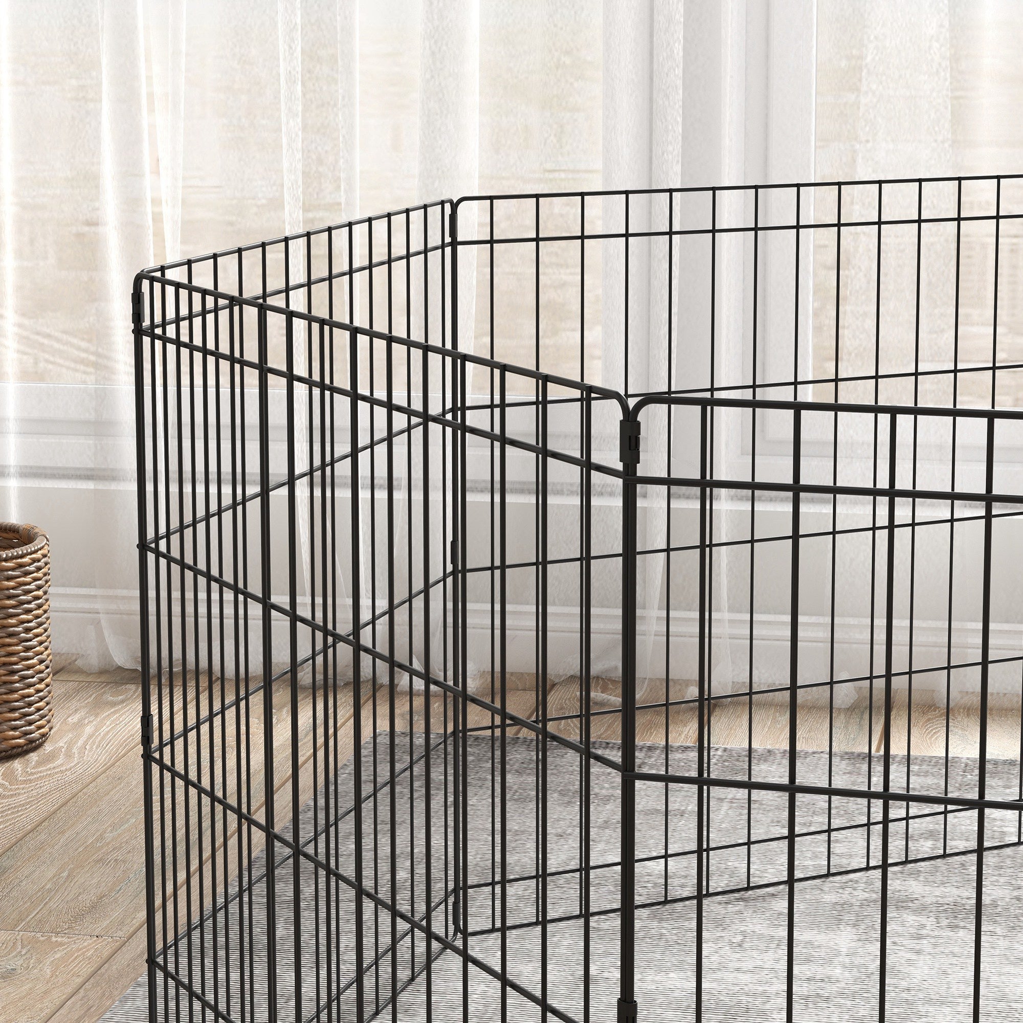 Parque para Perros PawHut Metal Negro 61x61 cm - 5