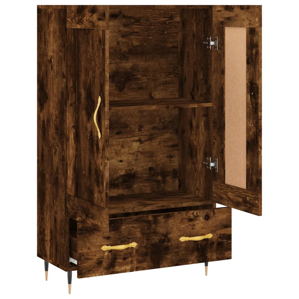 Credenza alta in rovere affumicato 69,5x31x115 cm in multistrato - 6