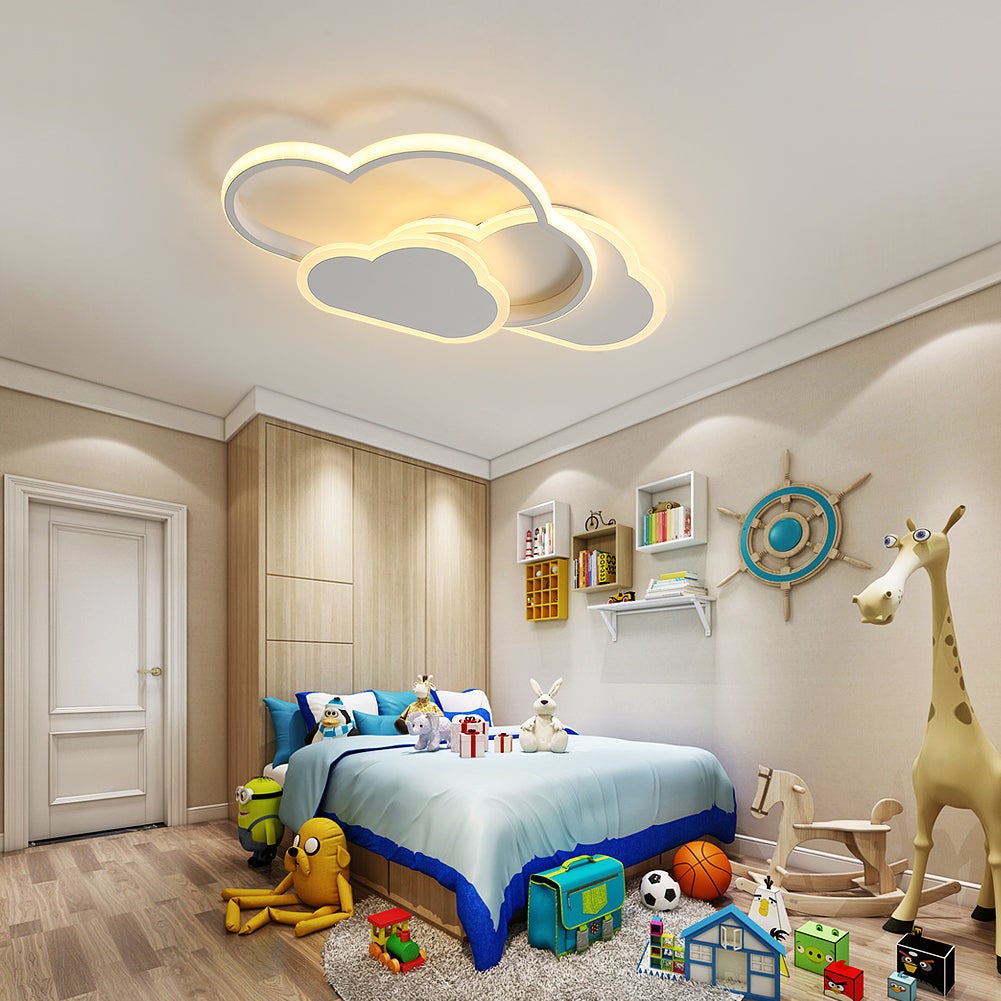 Plafonnier LED Déco Filles Garçons 63W Dimmable avec Télécommande Lampe Chambre d'Enfant Lampe de Pouponnière Moderne pour Jardin d'Enfants Chambre d'Enfant Eclairage d'Intérieur Créatif