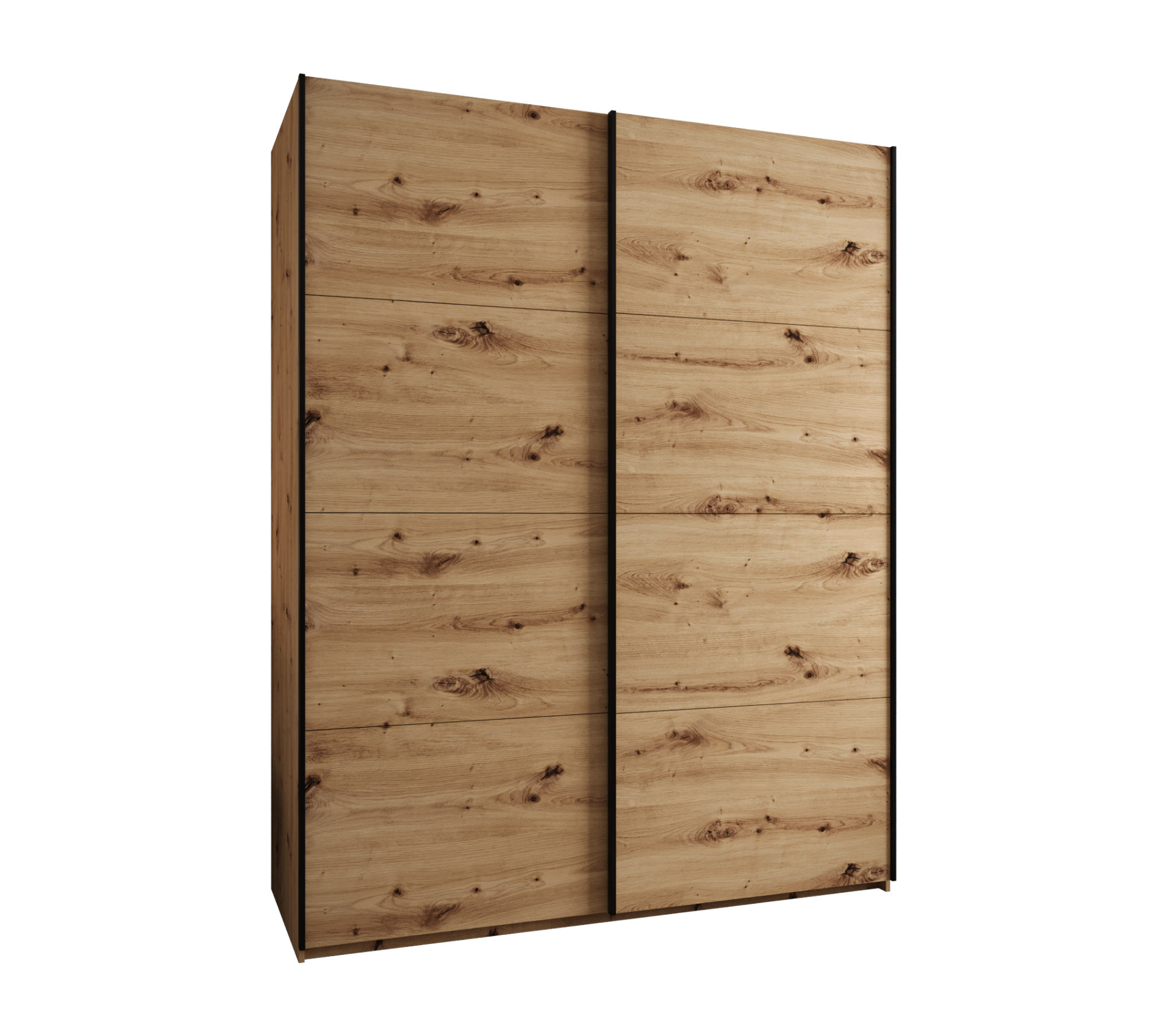 Szafa przesuwna wysoka Lux 1 200 x 64 x 245,5 cm artisan + artisan + u. czarny - Abiks Meble