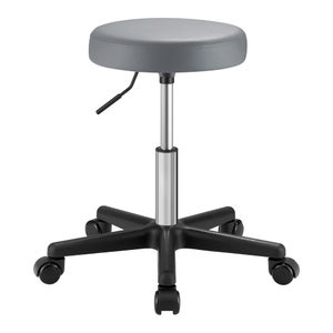 Sgabello da lavoro con ruote altezza regolabile in PU beige