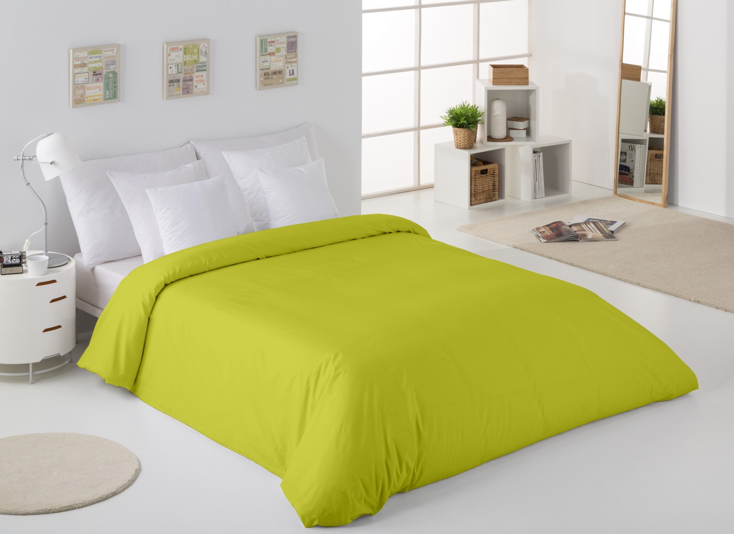 HOUSSE DE COUETTE Lisse couleur pistache - Lit 180/200 - 3