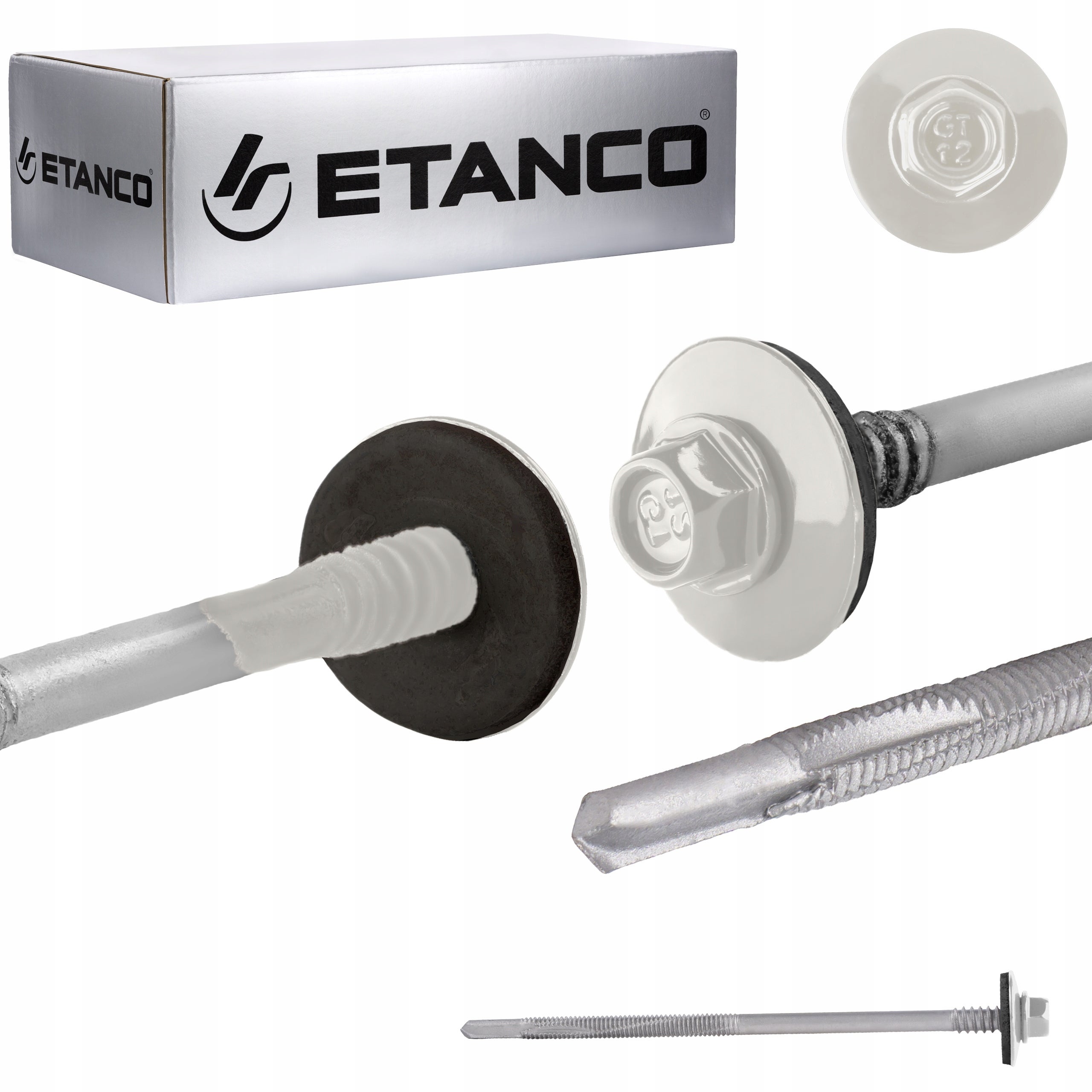 Wkręty do płyty warstwowej Etanco GTR12 5,5/6,3x130 mm RAL 9010 100szt