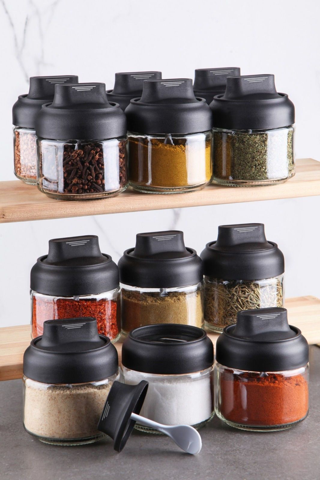 Relaxdays Lot De 36 Pots à Épices En Verre 120ml Avec Entonnoir Et Étiquettes