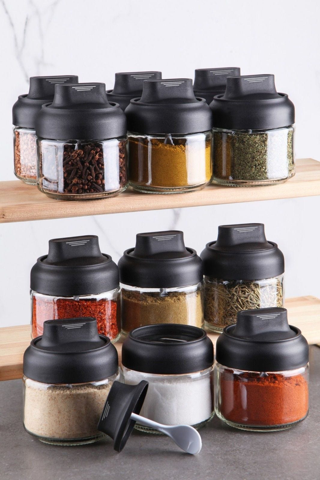 Relaxdays Lot De 36 Pots à Épices En Verre 120ml Avec Entonnoir Et Étiquettes
