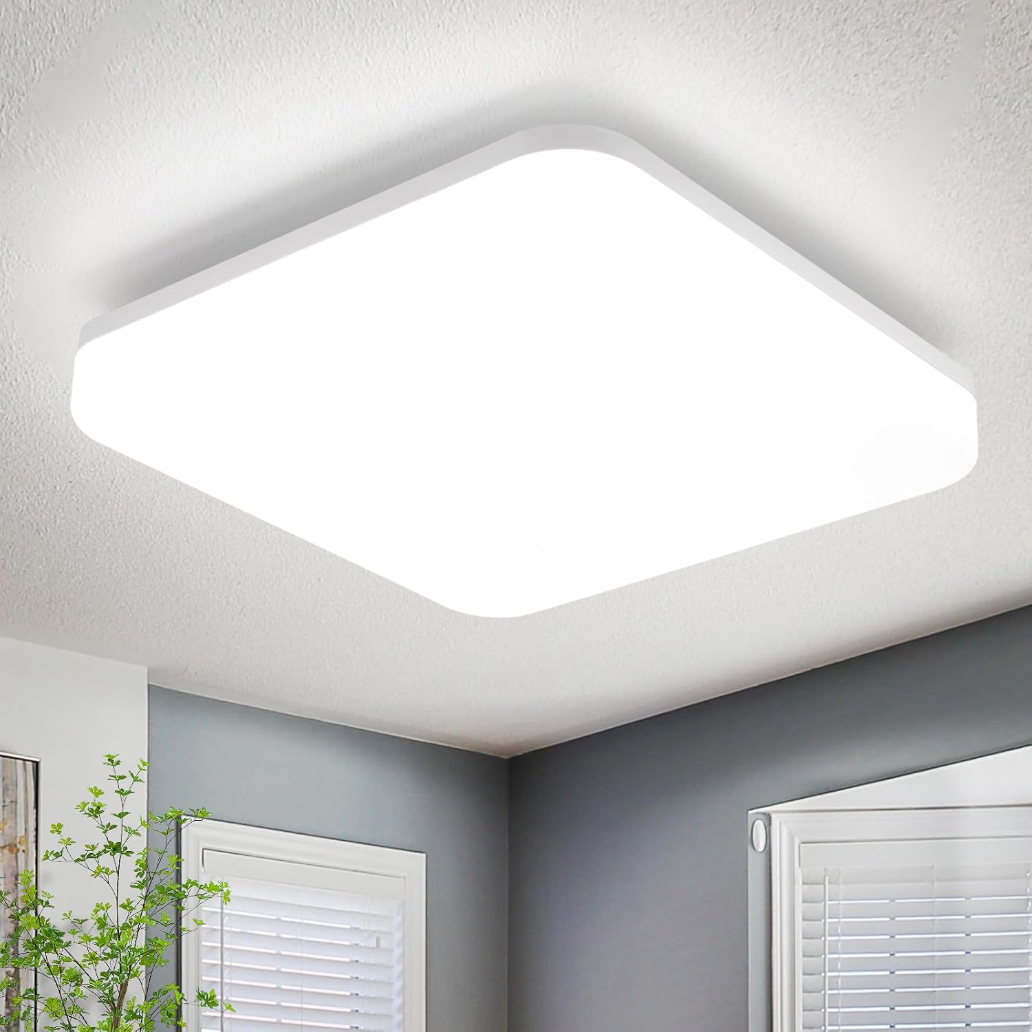 NETTLIFE Lampa sufitowa LED 22CM kwadratowa lampa łazienkowa IP54 18W biała 5000K