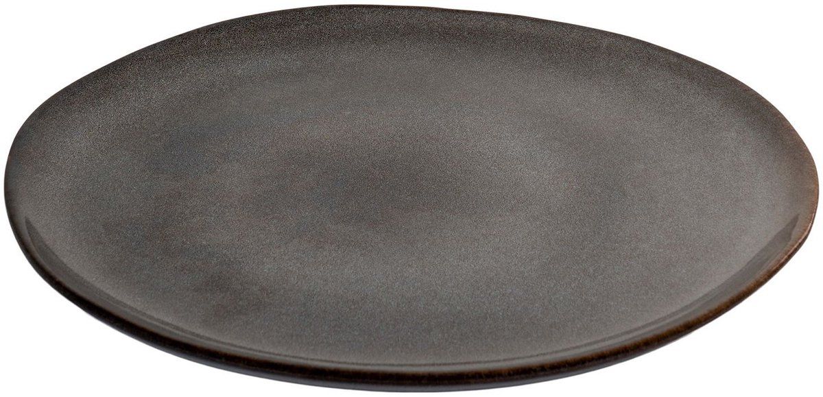 Selma Talerz obiadowy ceramiczny zestaw 4 szare, brązowe.