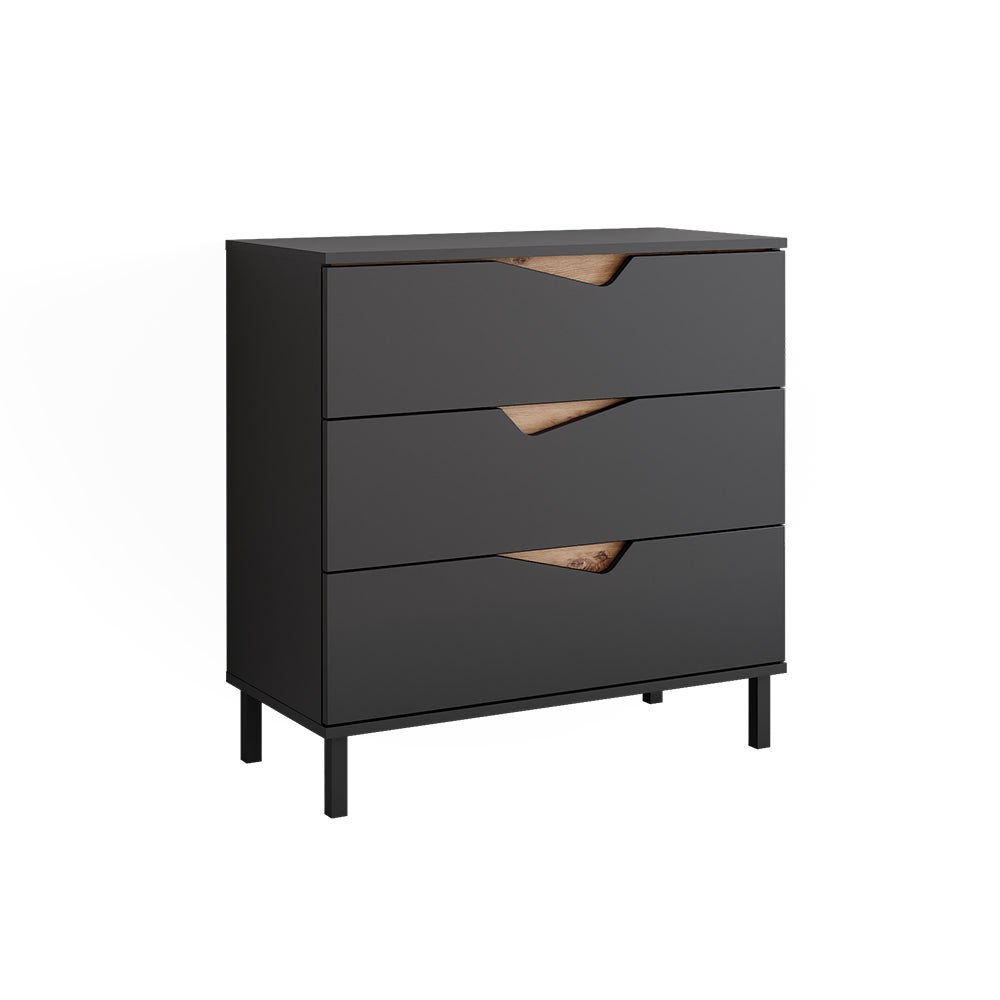 Vicco Kredens Marelle, Antracyt/Artisan, 80 x 81.2 cm z 3 szufladami
