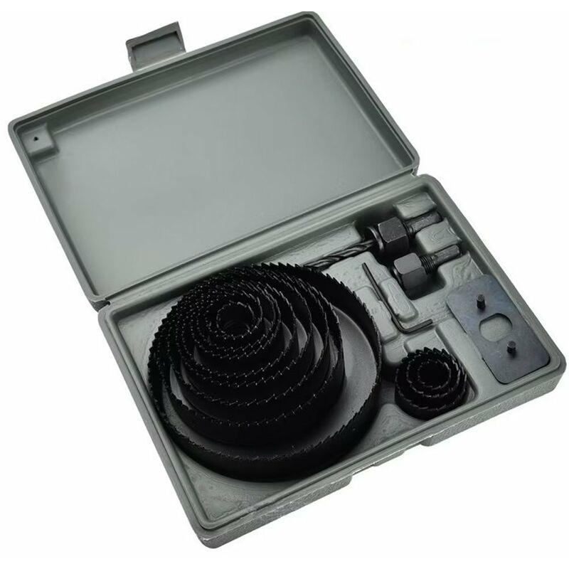 13Pièces Scie Cloche Scie Trépan Coffret, D'Acier Au Carbone Pour Bois