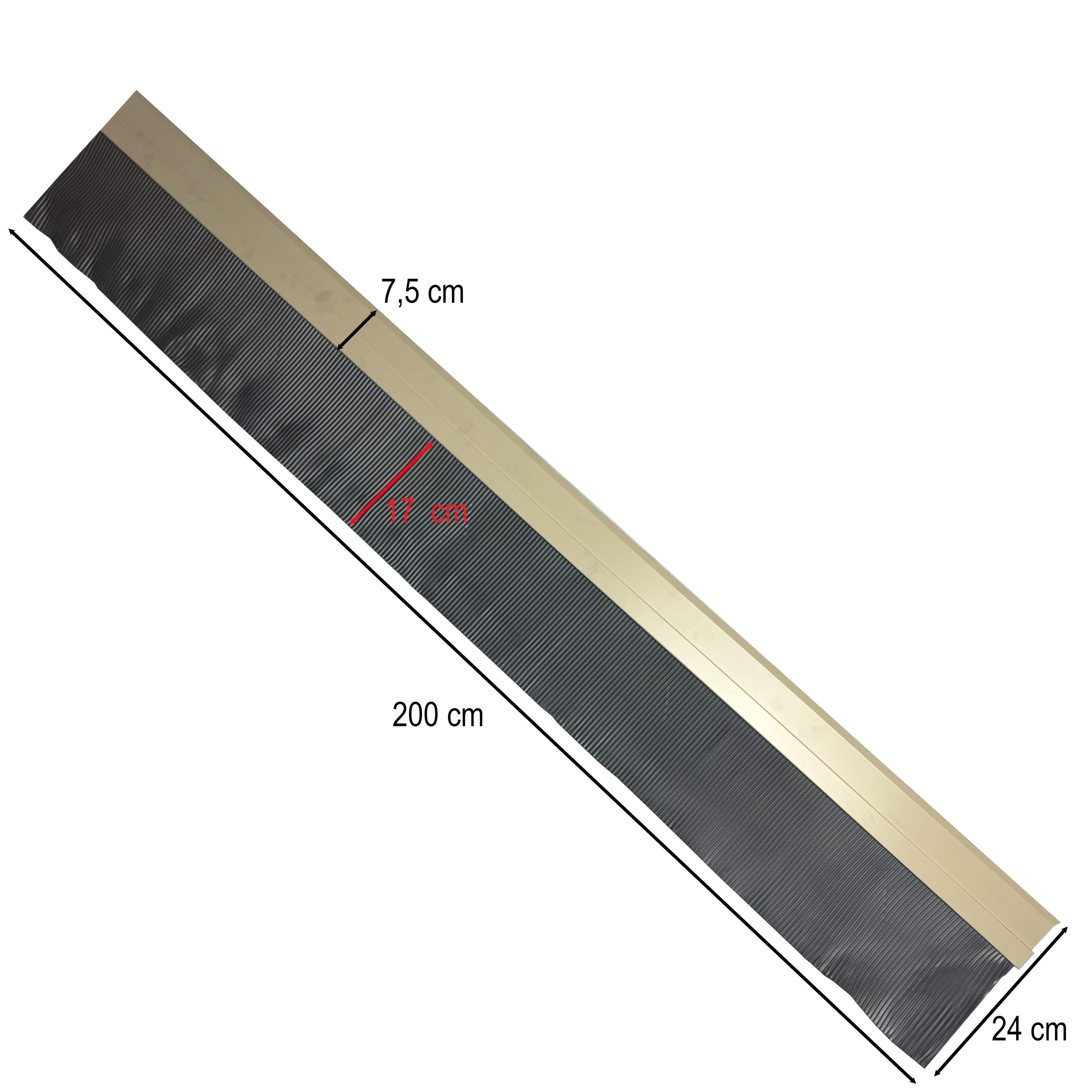 Solin à Bavette Plomb Plissé Naturel - Largeur 170 mm - Porte-Solin Sahara Intégré - Modèle Joint Mastic - Longueur 2m - 3