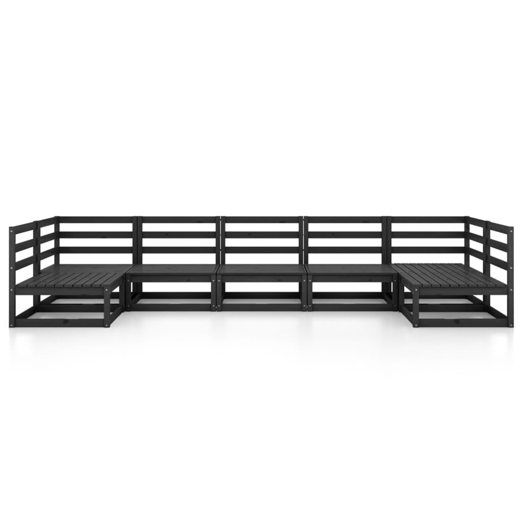 Salon bas de jardin en Bois Noir 6 personnes - 7