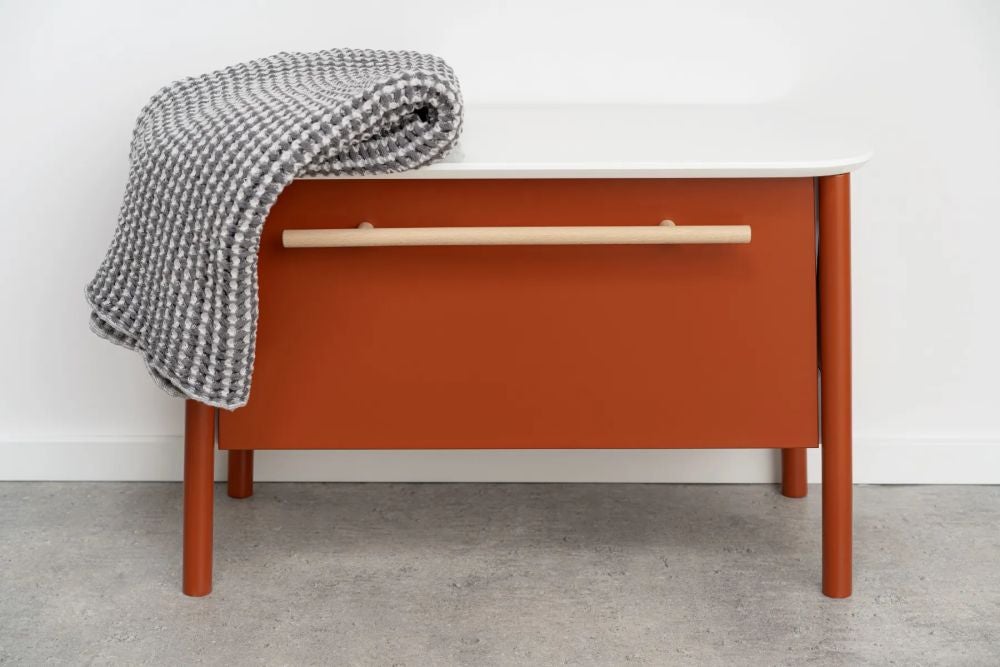 Siedzisko łazienkowe ze schowkiem DUKLA 68 cm terakota półma - 2