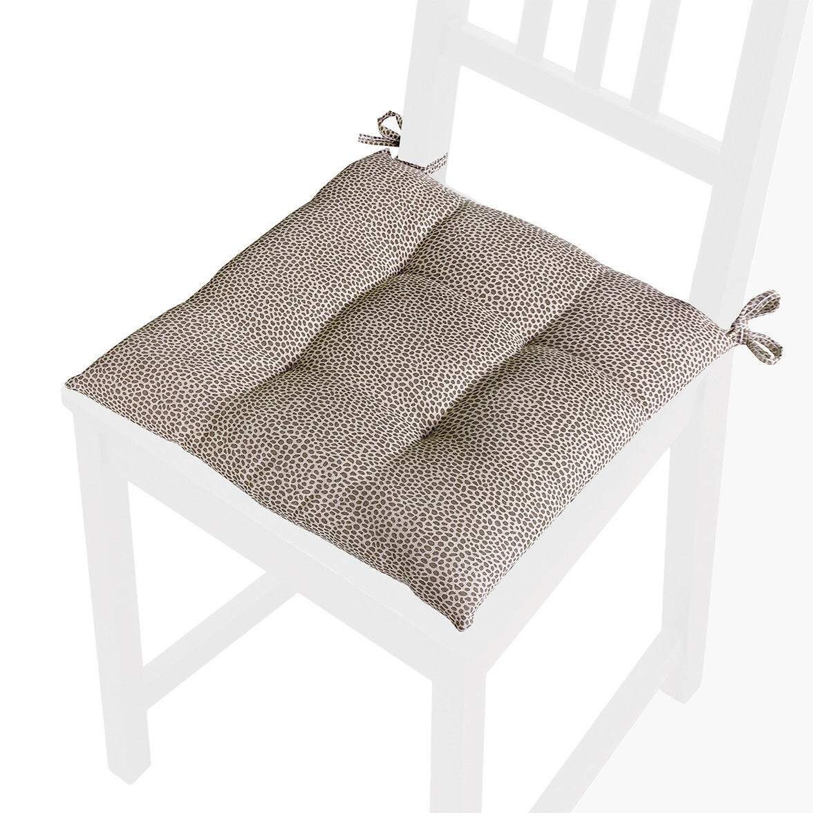 Lot De 4 Coussins De Chaise Coton Repéré Doux Universel Lavable Rembourrage Ouate - Marron - 2