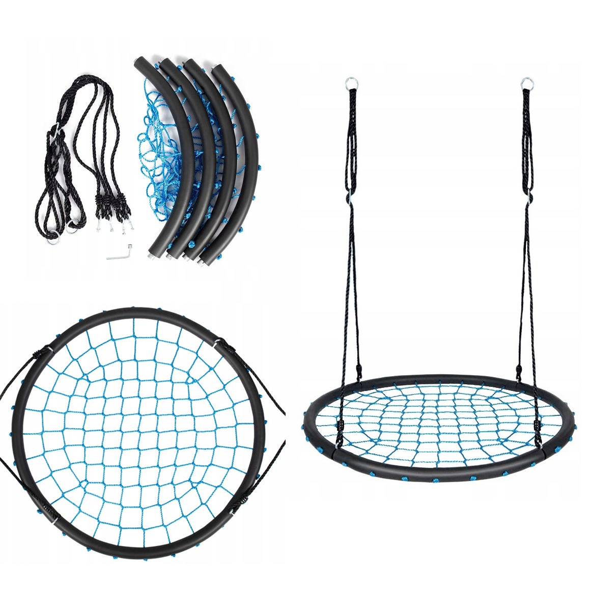 Huśtawka Bocianie Gniazdo Siatka niebieska Z Pianką 4iQ Group