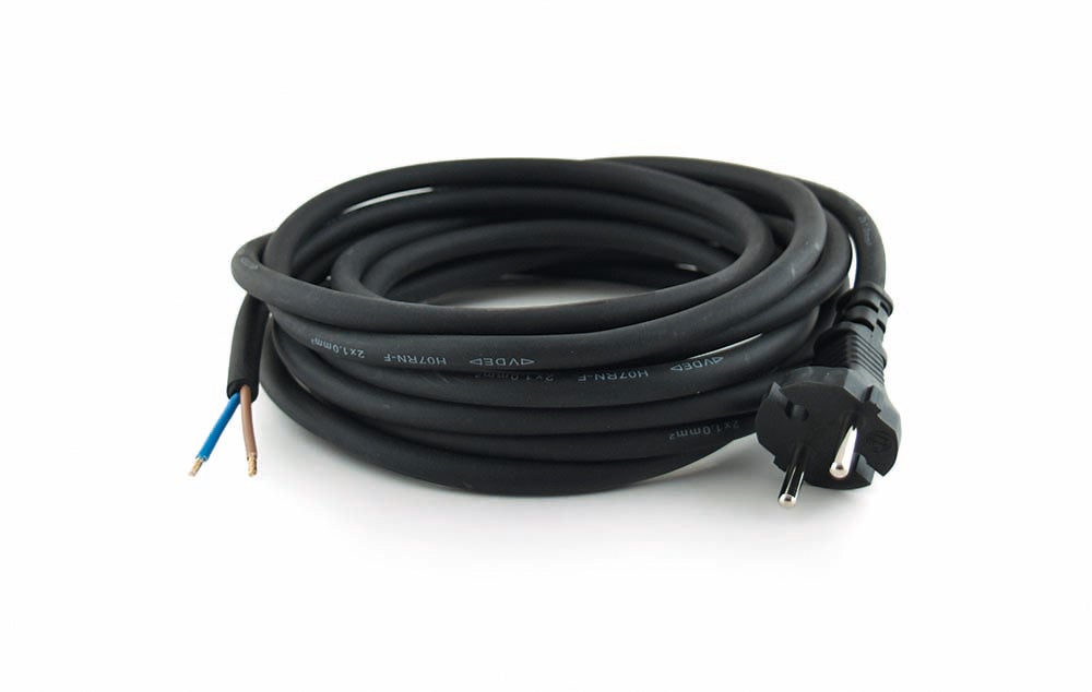 Câble Extérieur Bifilaire H05RN-F - 25 Mètres, Section 2x1 Mm², Diamètre 7mm, Noir - Pour Installation Luminaires LED