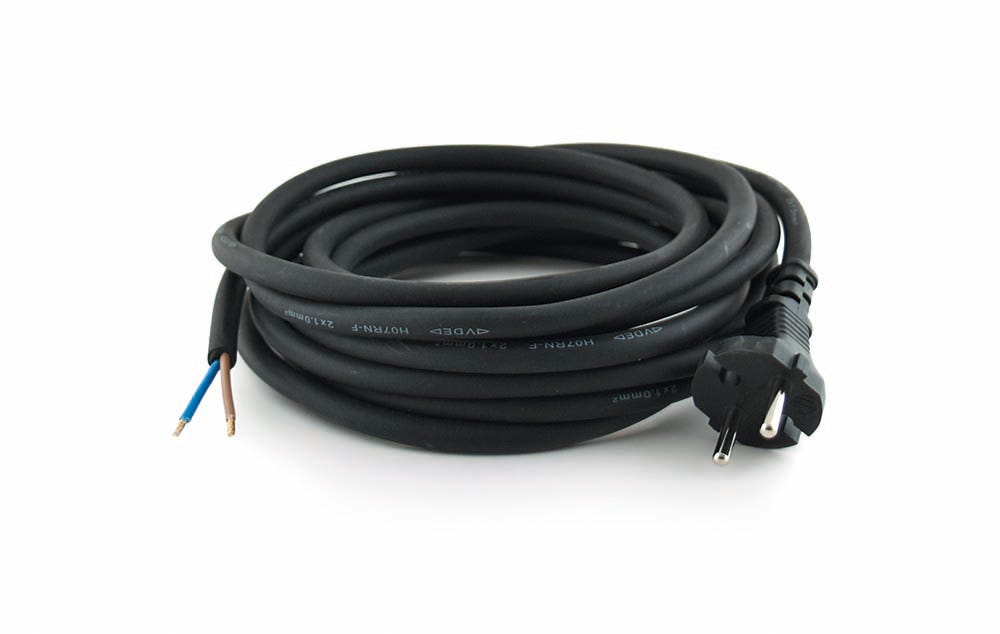 Câble Extérieur Bifilaire H05RN-F - 25 Mètres, Section 2x1 Mm², Diamètre 7mm, Noir - Pour Installation Luminaires LED