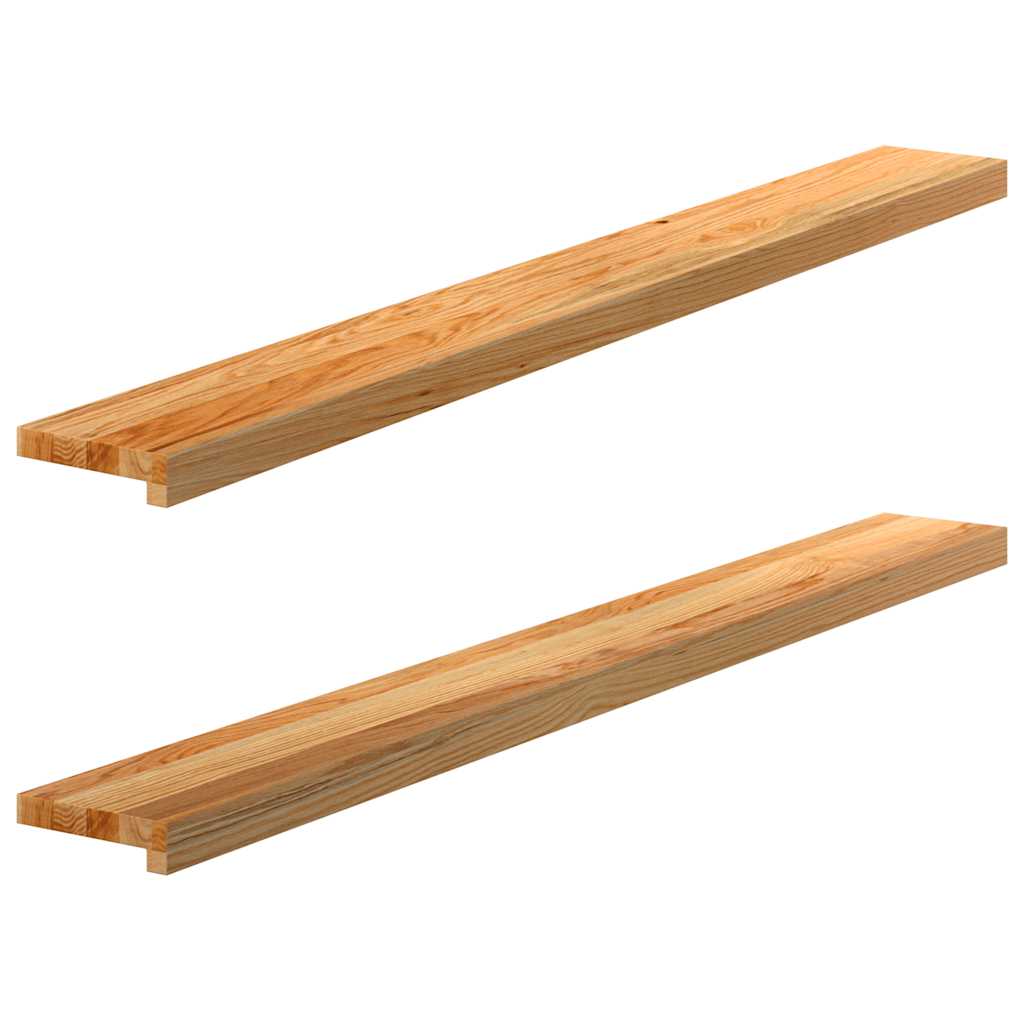 Alféizares de ventana 2 piezas de madera maciza de roble marrón claro