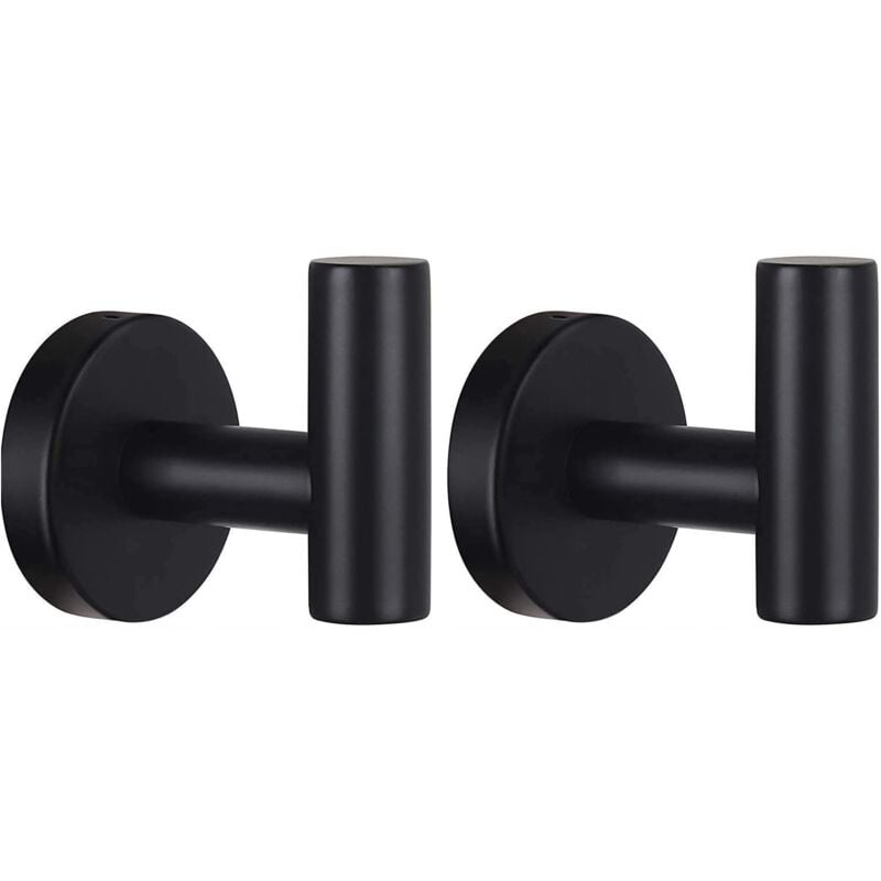 2 sztuki Haczyków Ściennych Wieszak Łazienkowy SUS 304 Stal Nierdzewna, Wodoodporny i Nierdzewny Wieszak na Ręczniki Kuchenne Czarny