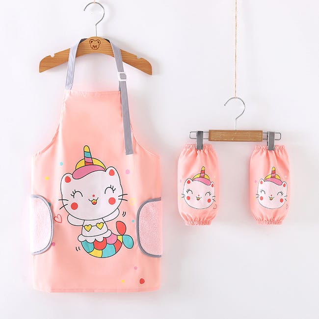 Grembiule Impermeabile Per Bambini Flyott | Con 3 Tasche Per Età 2-6 Anni | Protezione Per Pittura, Cucina E Alimentazione