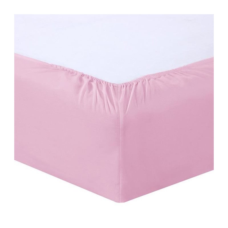 Vision - Drap housse Rose - 140x190cm - 100% coton - 4