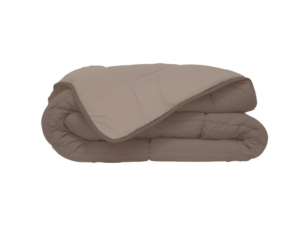 HUDSON Couette legere Microfibre 200g/m2 140x200cm Taupe + Lin - 3