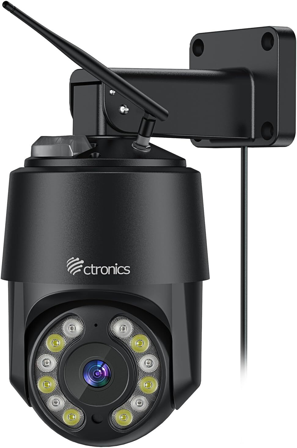 Ctronics Zewnętrzna Kamera Monitoringu 4K 8MP Wi-Fi 2,4/5 GHz, Detekcja Człowieka/Pojazdu/Zwierząt, Automatyczne Śledzenie, Alarm Świetlny, Metalowa