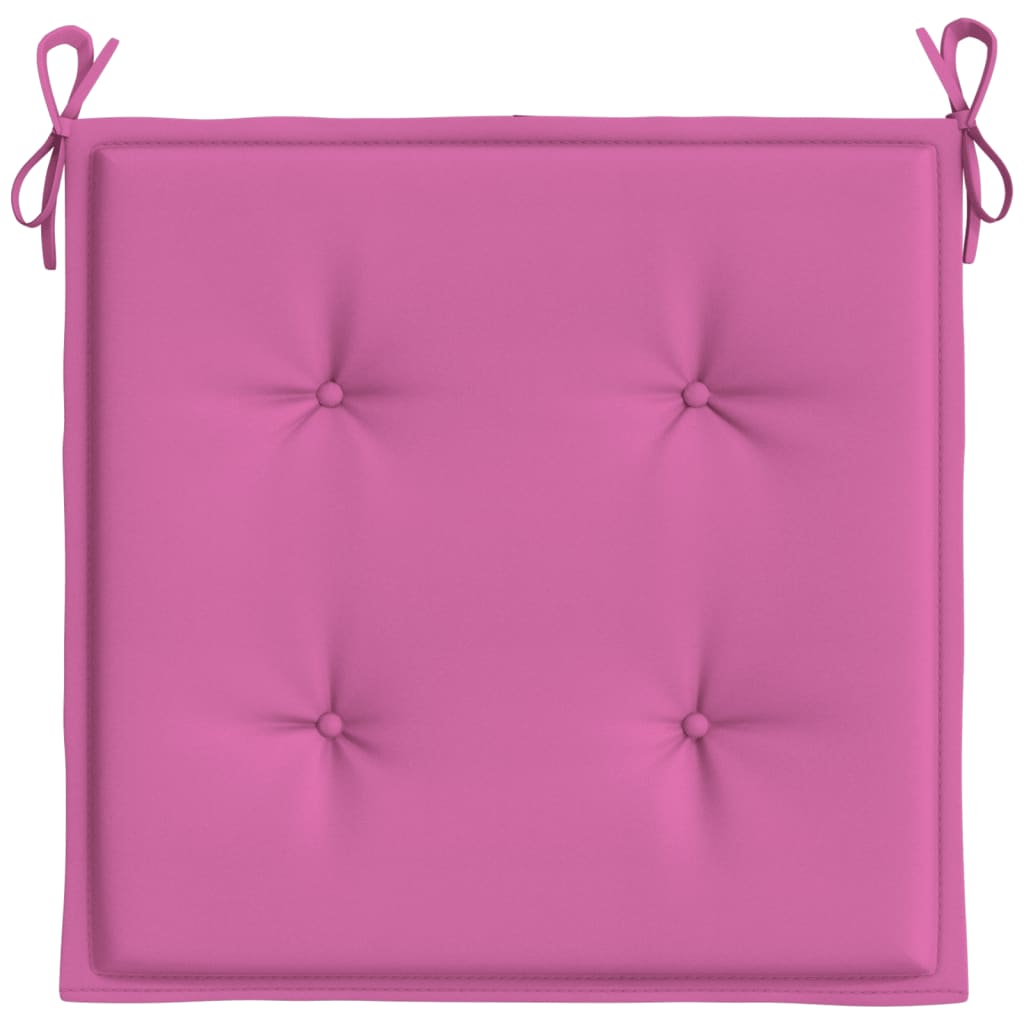 Coussins de chaise de jardin lot de 4 rose 40x40x3 cm - 5