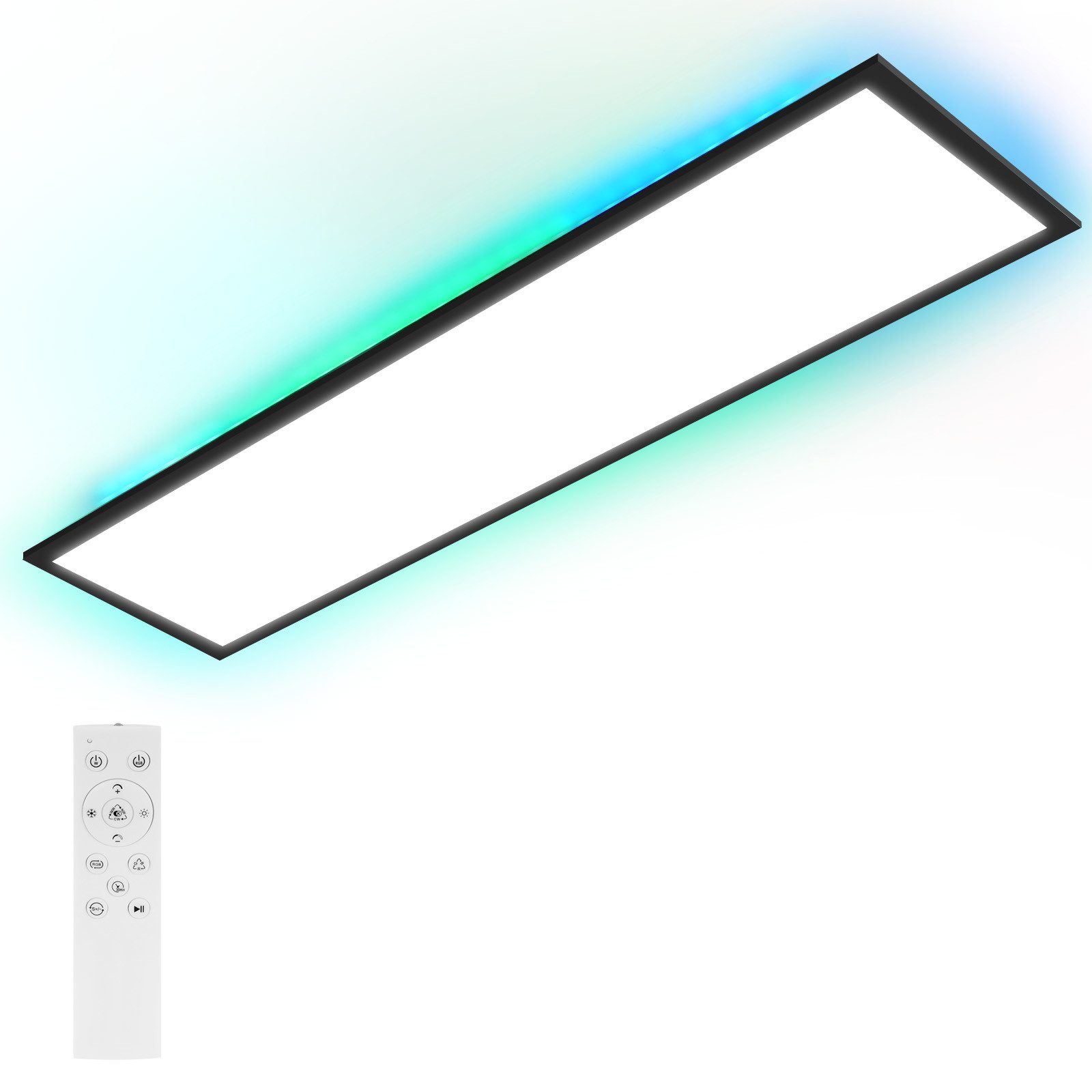 ZMH Ściemnialna lampa sufitowa LED 39W do salonu, zmieniająca kolor RGB, panel sufitowy
