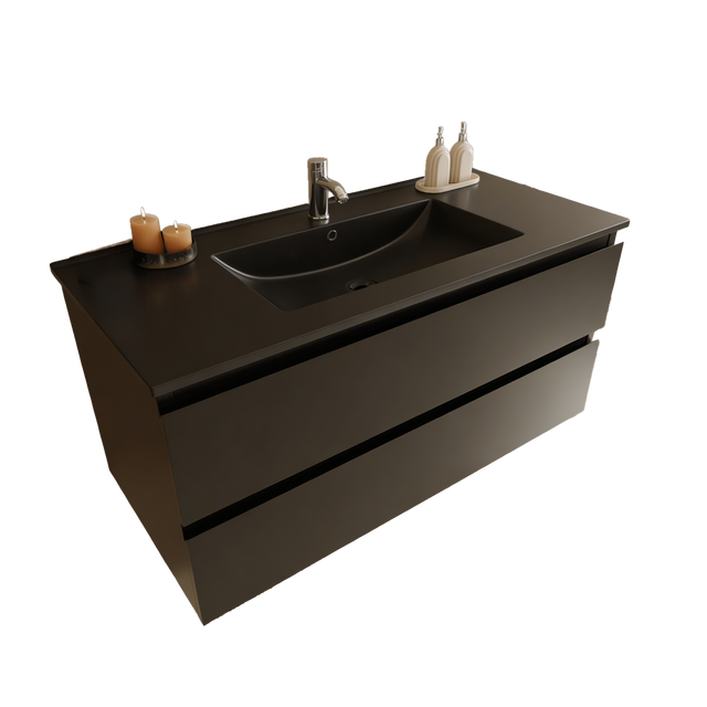 LOMAZOO Meuble De Salle De Bain Marenza Noir Mat 100cm - lavabo noir