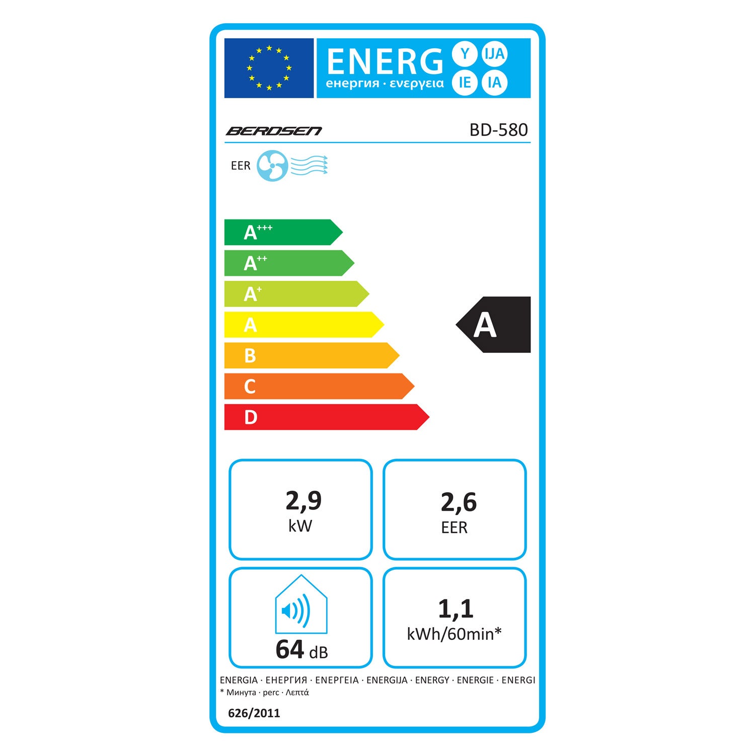 Klimatyzator przenośny Berdsen BD-580 2,9kW WiFi Osuszacz 40m2 26l Tuya Smart + Uszczelka - 9
