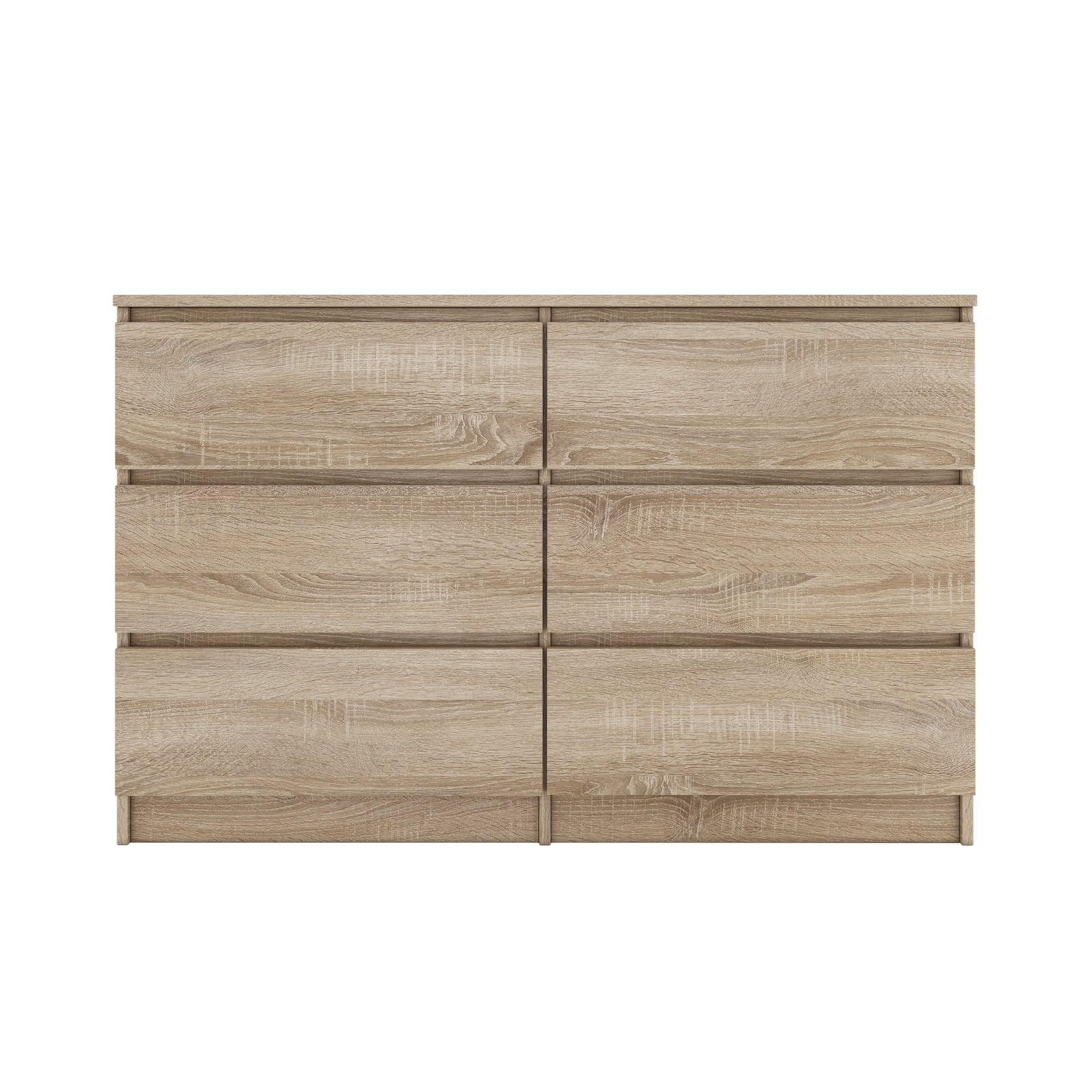 MILAN - Commode contemporaine chambre/salon/bureau 30x120x77 cm - 6 tiroirs - Meuble de rangementent - Chiffonier - Sonoma - 2